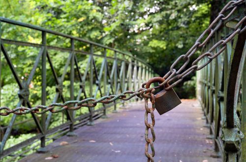Bridge with a lock barring the way