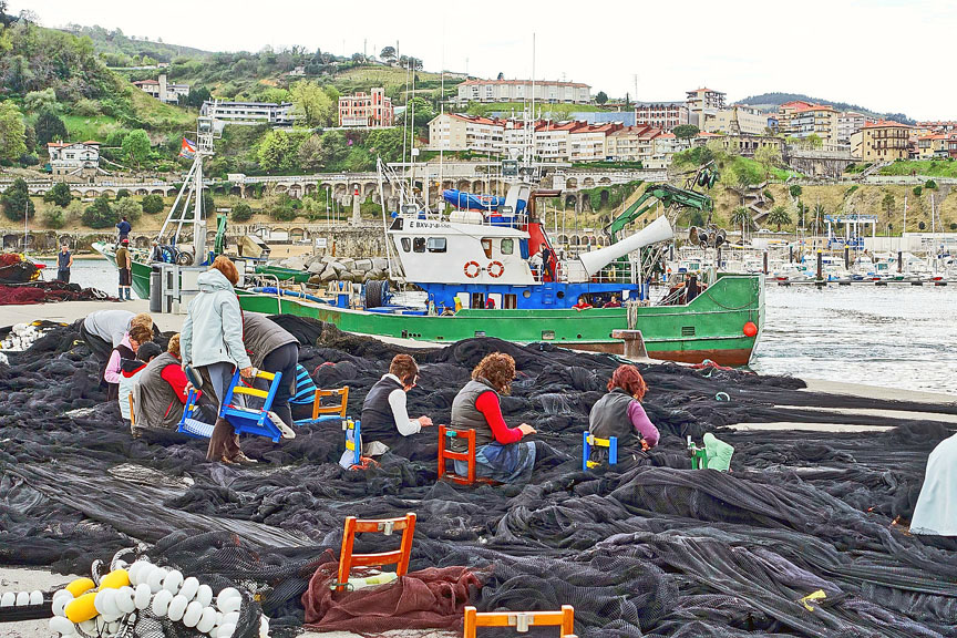 Netting and people working