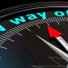 Compass that says, "New way of life"