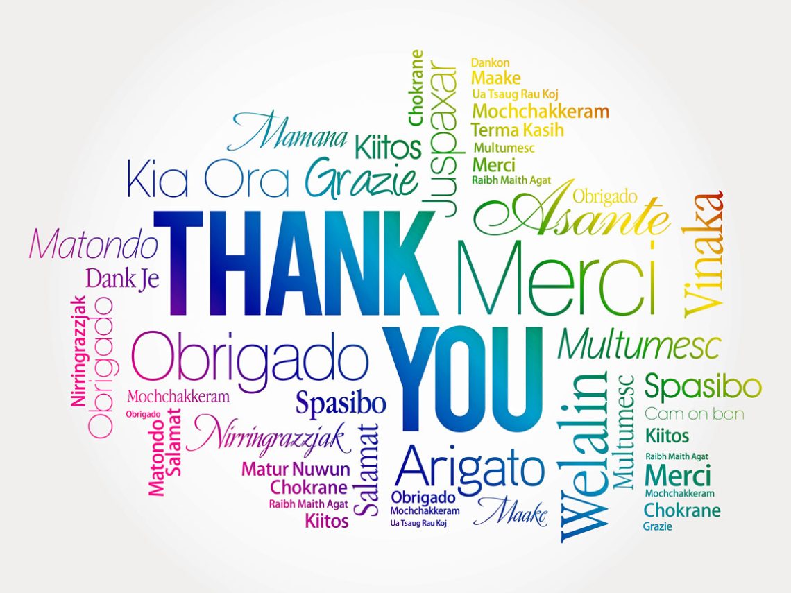 Thank You word cloud in different languages