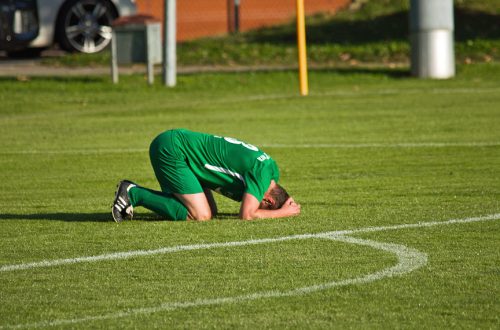 Soccer player upset about a game