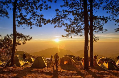 Camping in the mountains