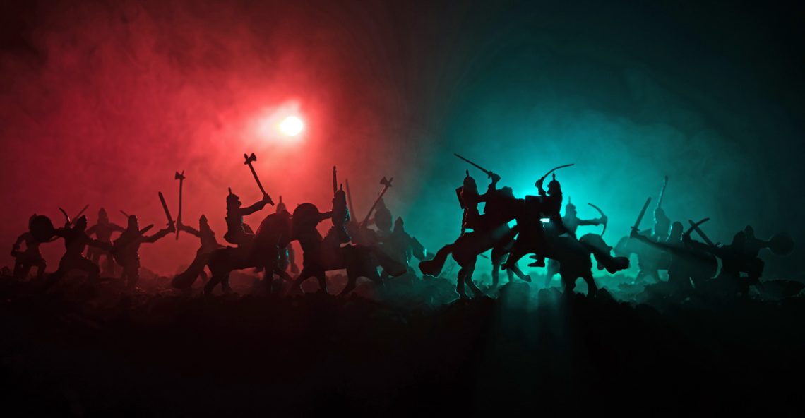 Medieval battle scene