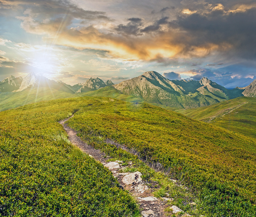 path through the mountain ridge