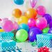 Birthday balloons and gifts