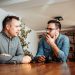 Two men talking