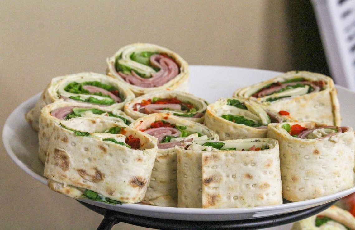 Wraps served on a plate