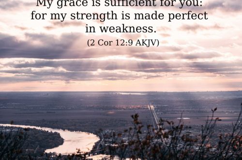 2 Corinthians 12:9 on a landscape photo