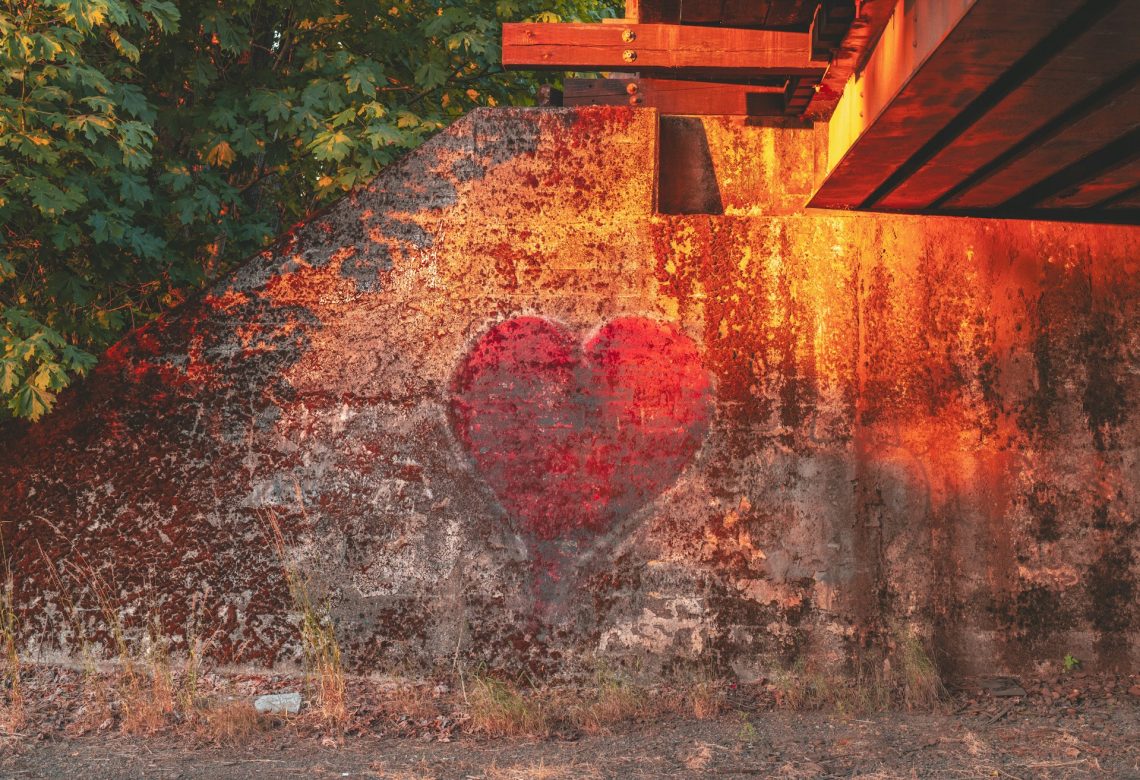 Heart painted on wall