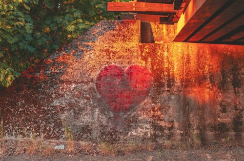 Heart painted on wall