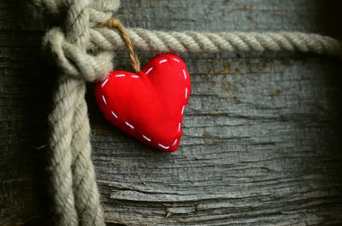 Heart ornament on twine or rope