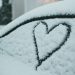 The outline of a heart in snow