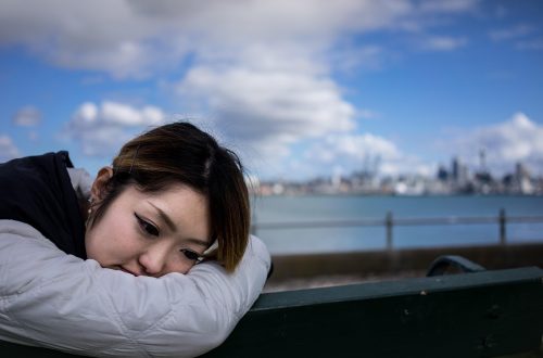 A young woman looking sad