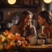Two women talking at a coffee shop