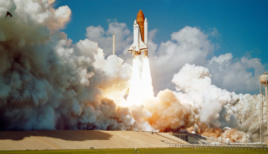 Space shuttle in launch