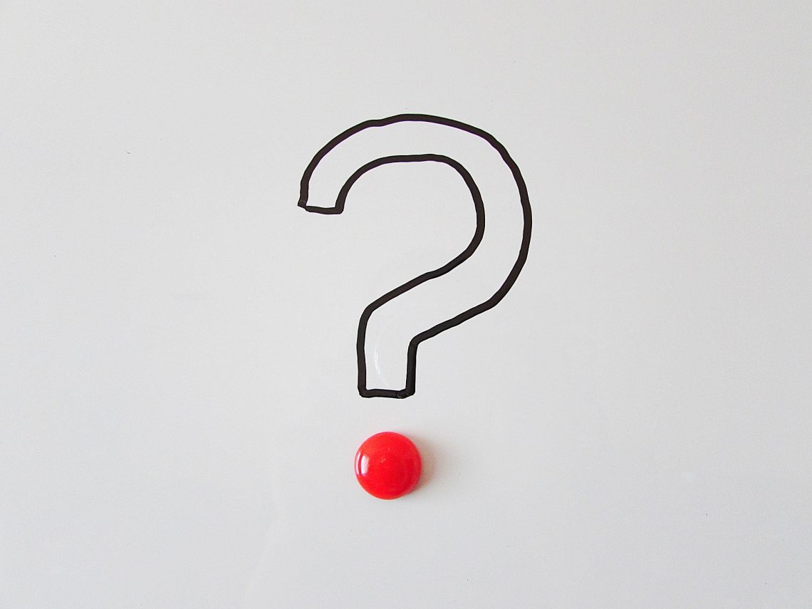 A question mark written on paper