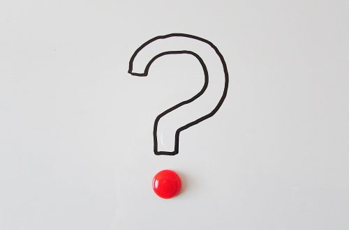 A question mark written on paper