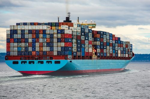 Cargo ship on the water