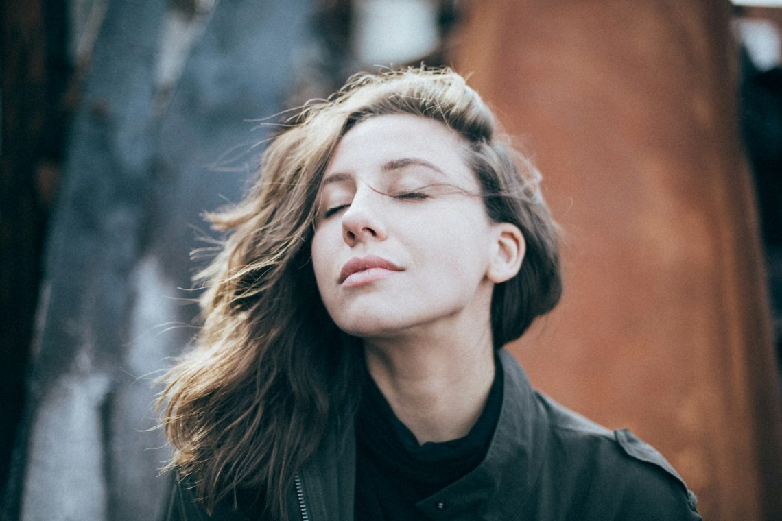Woman with eyes closed in a peaceful state