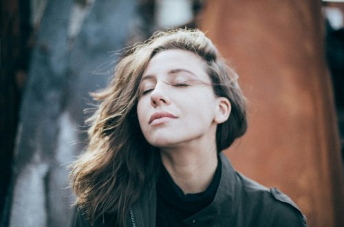 Woman with eyes closed in a peaceful state
