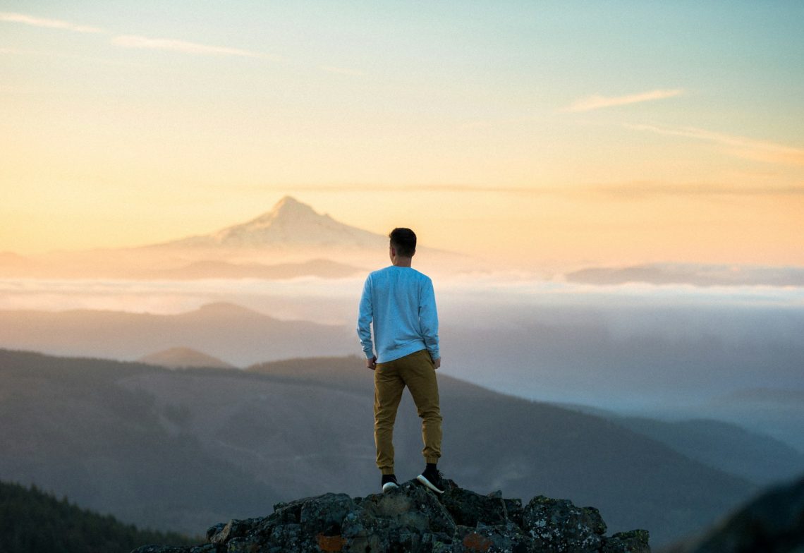 Man standing on mountain