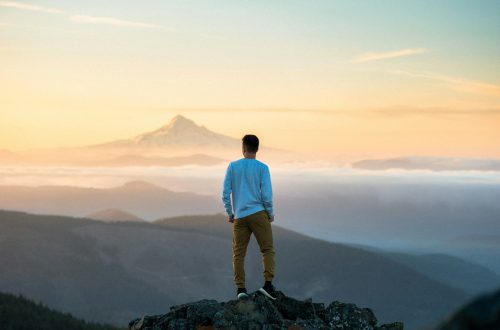 Man standing on mountain